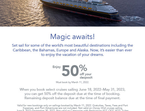 Save up to 50% on Select Disney Cruise Deposits